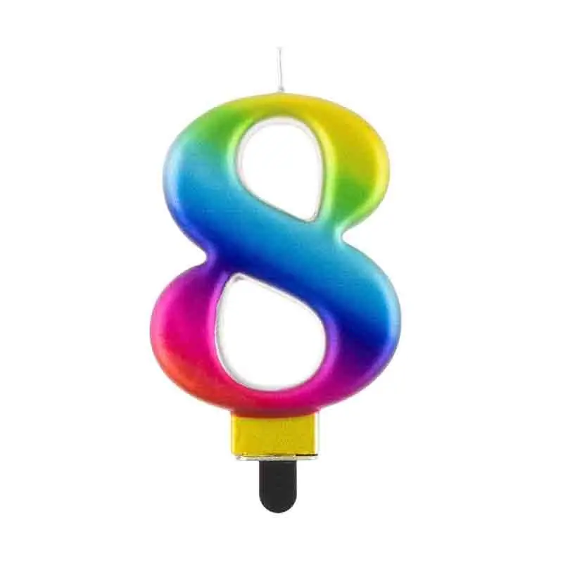 Candela numero 8 Galaxy 8,0 cm multicolor PF-SCG8