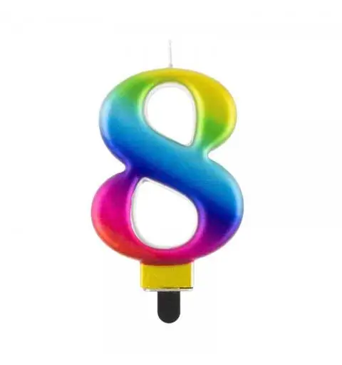 Candela numero 8 Galaxy 8,0 cm multicolor PF-SCG8