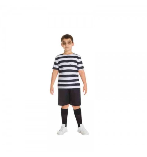 Costume figlio horror Pugsley Addams 9/10  anni H8156-A-1 maglietta e pantaloncino