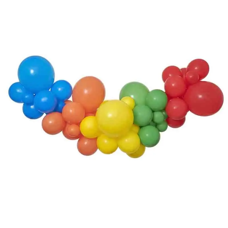 Ghirlanda di palloncini fai da te Arcobaleno, 65 palloncini + nastro adesivo 031300
