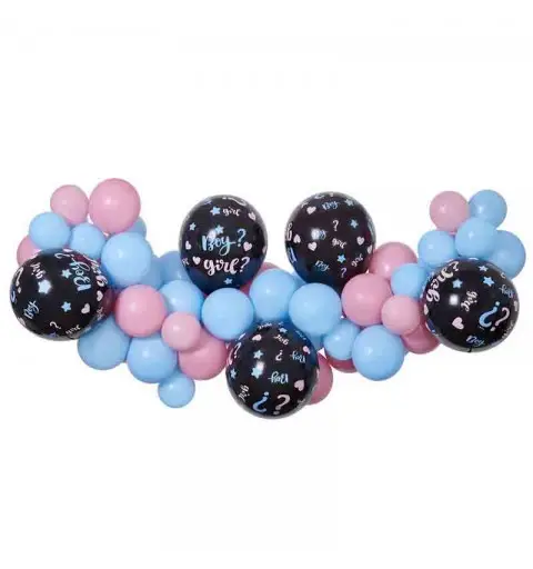 Ghirlanda di palloncini fai da te Lui o Lei, 65 palloncini + nastro adesivo 031362