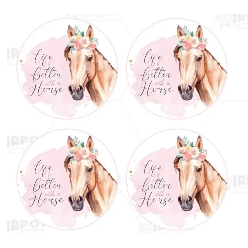 Adesivo tondo Cavalli Beautiful Horses - 28 PZ