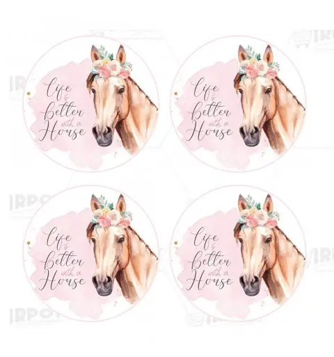 Adesivo tondo Cavalli Beautiful Horses - 28 PZ