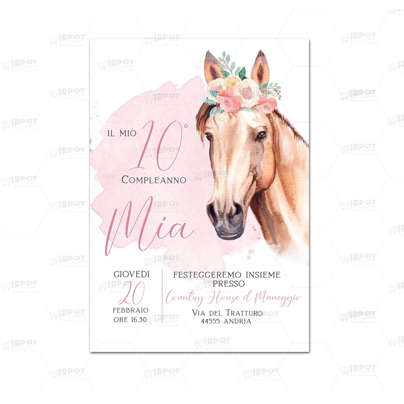 Inviti Cavalli Beautiful Horses personalizzabili – 20 pz