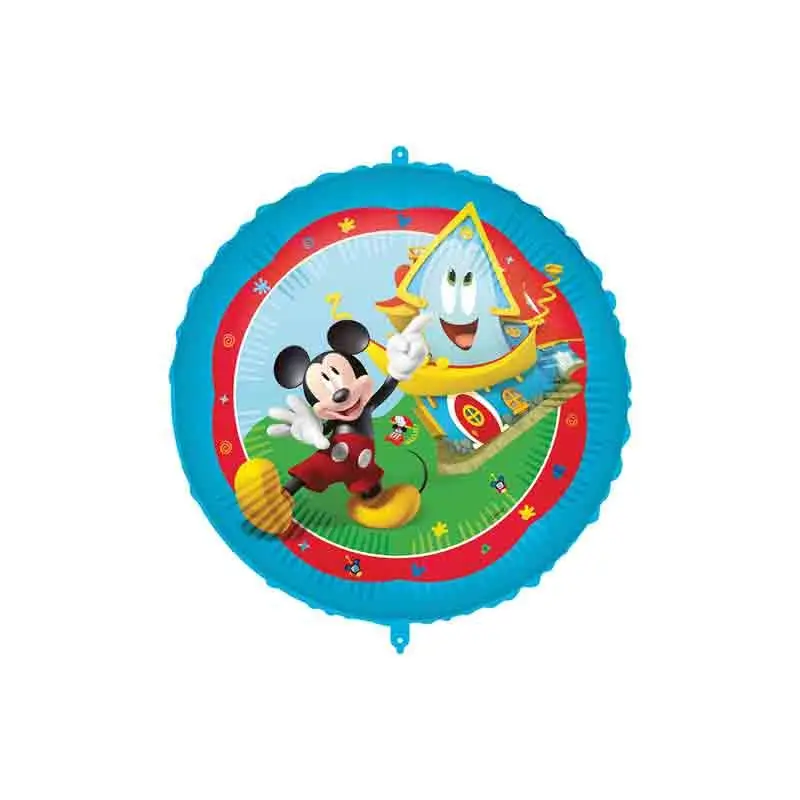 Palloncino foil tondo Topolino Rock the House Pesetto Nastrino Tondo 18 45 cm PR93829-01