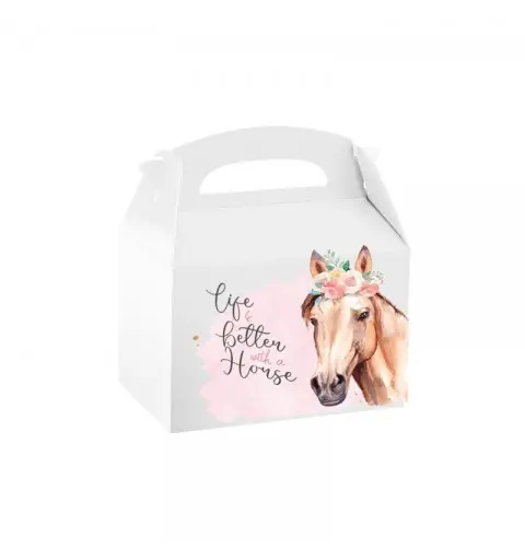 Box Contenitore Caramelle e Pop Corn tema cavalli beautiful horses - 12 pz