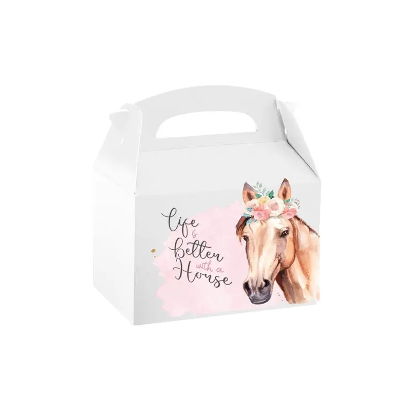 Box Contenitore Caramelle e Pop Corn tema cavalli beautiful horses - 20 pz