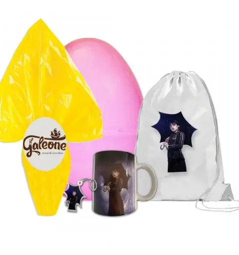 Set Uovo di Pasqua Mercoledì Addams con Guscio Rosa