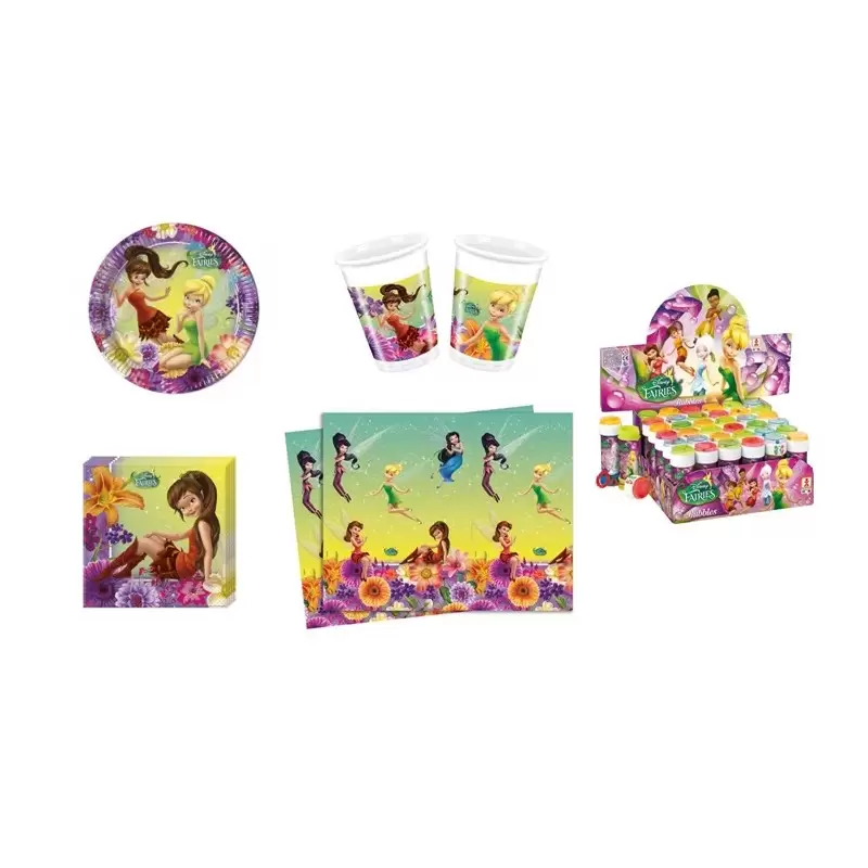 KIT N 5 COORDINATO TAVOLA FAIRIES MAGIC COMPLETO TAVOLA CON BOLLE DIVERTIMENTO