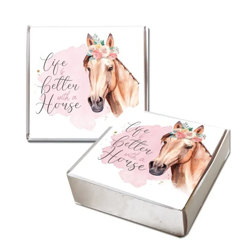 Scatolina Portaconfetti Mattonella cavalli beautiful horses - 1 pz