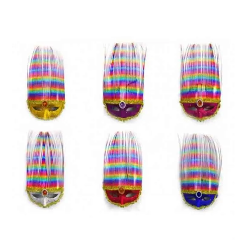 1 maschera veneziana con glitter colori assortiti e casuali 8702