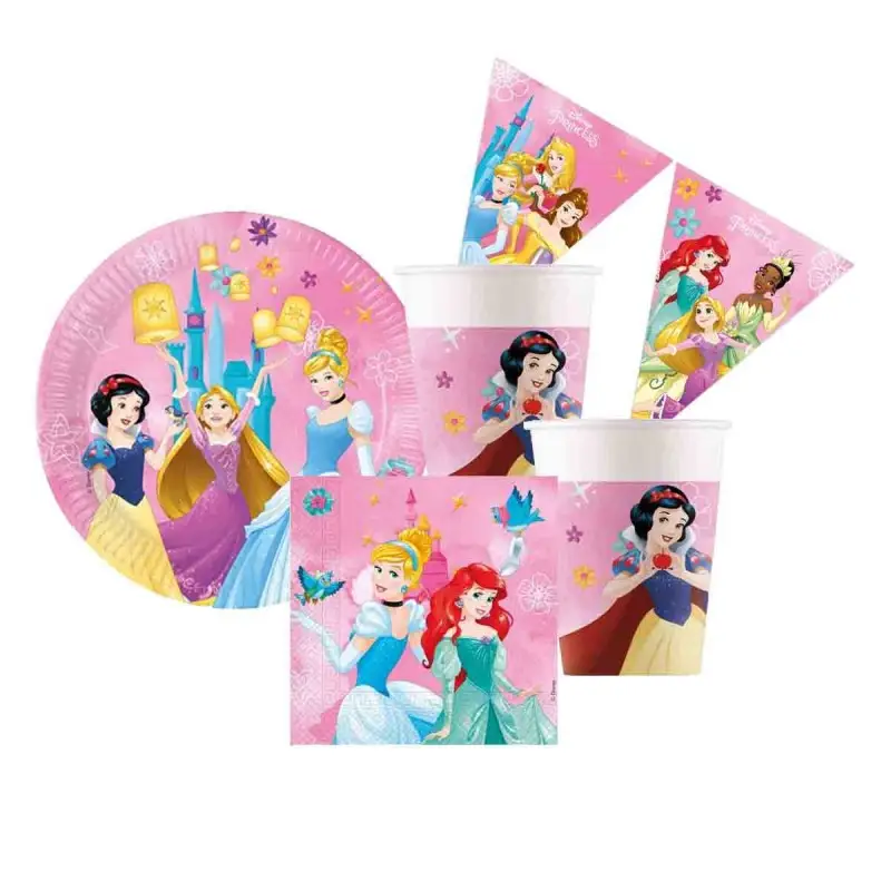 SET COMPLEANNO BAMBINA PRINCIPESSE DISNEY 24 PERSONE