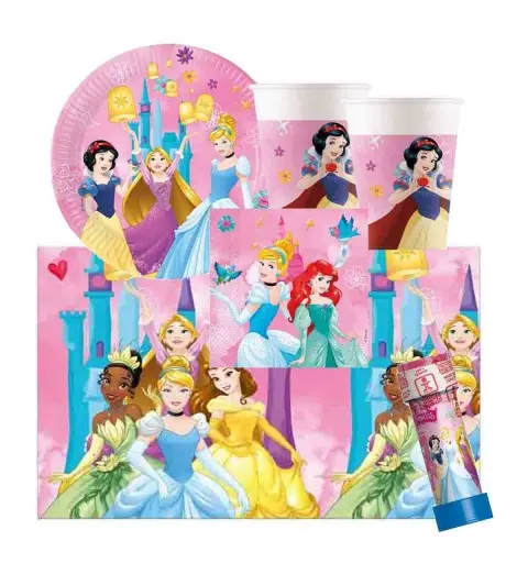 KIT COMPLEANNO BAMBINA PRINCIPESSE DISNEY CON BOLLE DI SAPONE