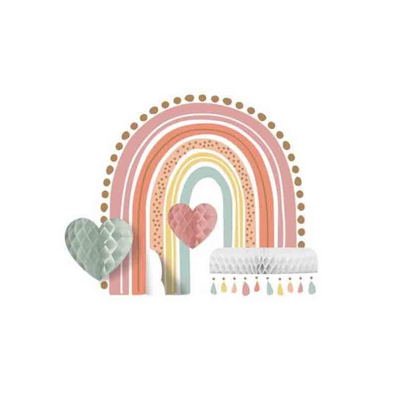 Centrotavola 22 x 24 cm con nido d\'ape Boho Rainbow 36046