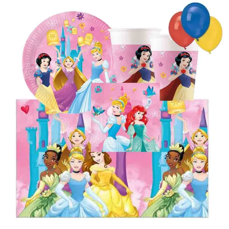 KIT COMPLEANNO BAMBINA PRINCIPESSE DISNEY 64 PERSONE