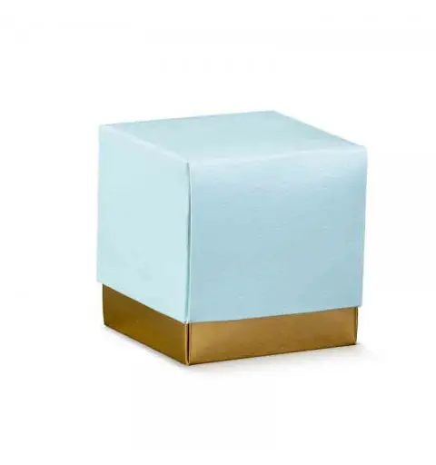 scatolina fleur 70 x 70 x 70 mm azzurro / oro 17361