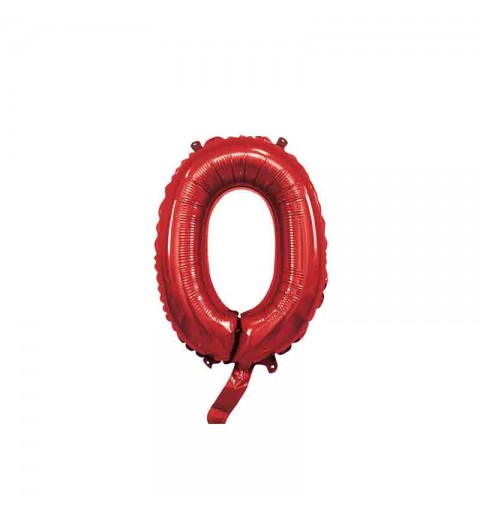 palloncino foil numero 0 rosso Mini 14- 35 cm con valvola 996905-01
