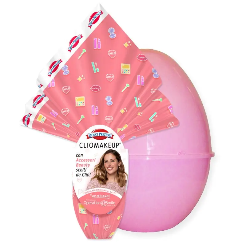 Uovo di Pasqua Clio Make Up Con Guscio Rosa