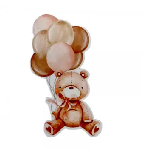 Tags orsetto palloncini rosa - 10 pz