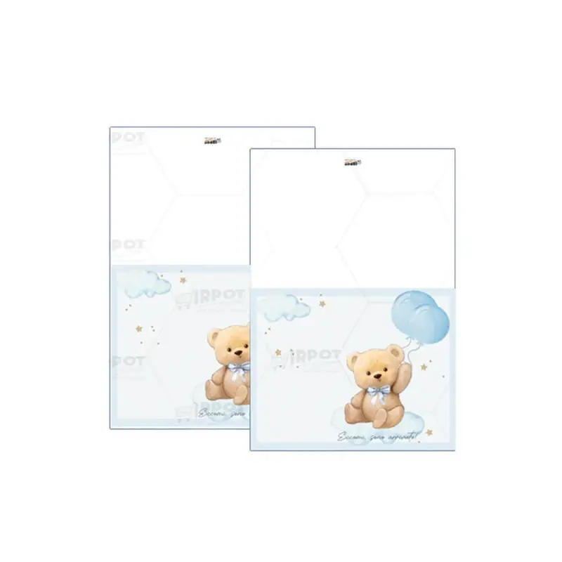 Targhetta segnagusto nascita Teddy Celeste  - 9 PZ