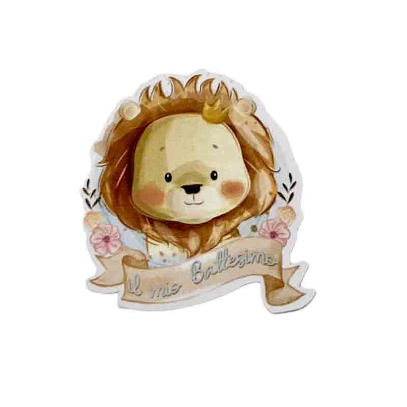 Sacchetti juta con tags leoncino battesimo - 10 pz