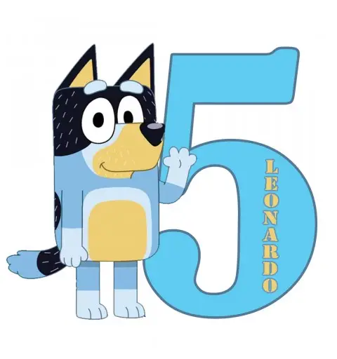 Bluey Sagoma numero in polistirolo Personalizzabile