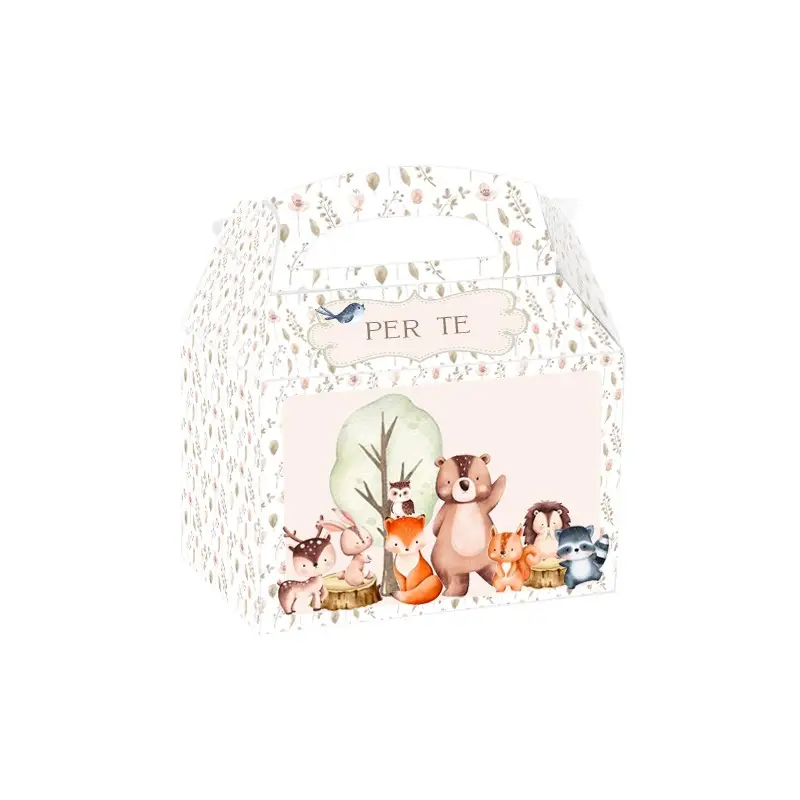 Box Contenitore Caramelle e Pop Corn tema Animaletti del bosco