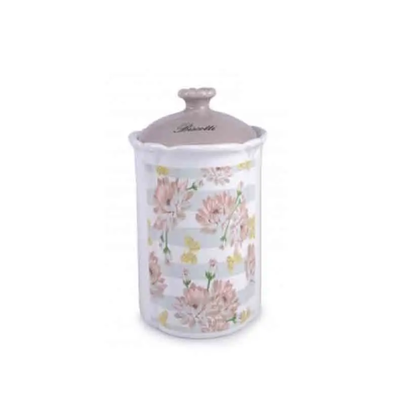 Biscottiera in ceramica peonie 82250