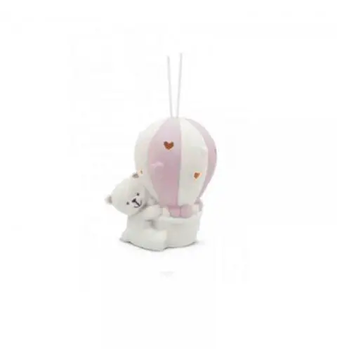 Mongolfiera rosa profumata con luce 13 cm A2265P