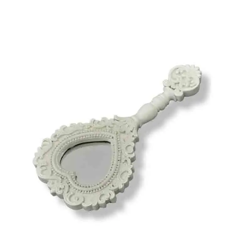 1 specchio cuore bianco con glitter 17,5 cm 1240185