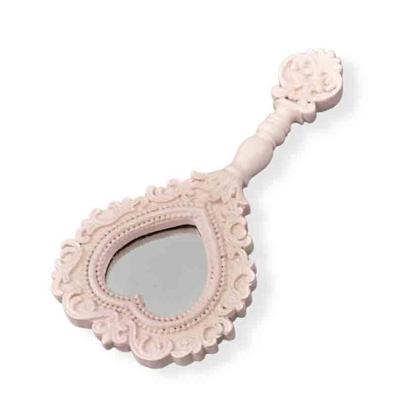 1 specchio cuore rosa con glitter 17,5 cm 1240186