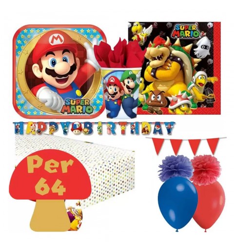 KIT N.64 SUPER MARIO RUN – ADDOBBI PER 54 PERSONE