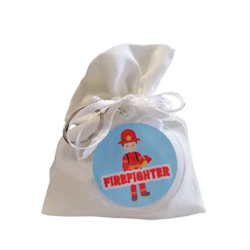 Sacchetti portaconfetti + 10 portachiavi Pompiere