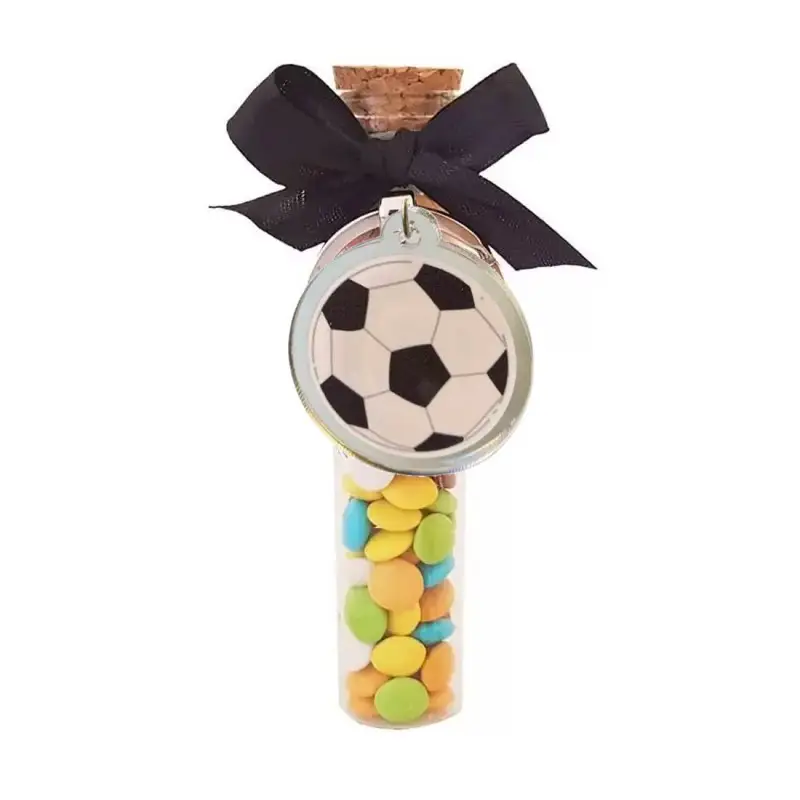 Bomboniere Calcio con portachiavi in plexiglass e provette in Vetro kit fai da te