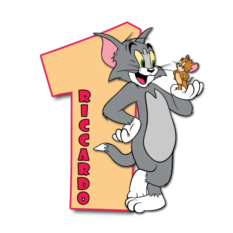 Sagoma in polistirolo Tom & Jerry con Numero Personalizzabile