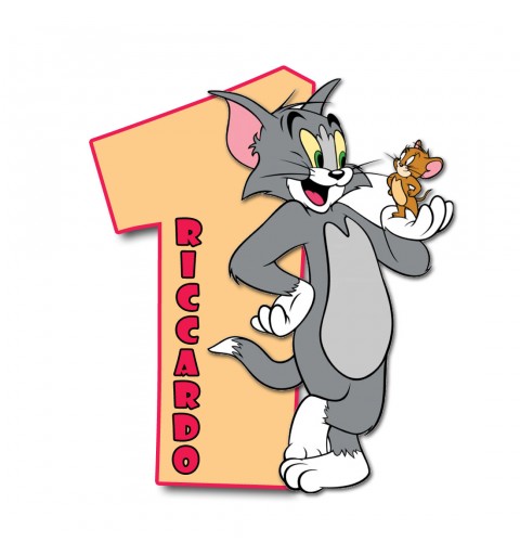 Sagoma in polistirolo Tom & Jerry con Numero Personalizzabile