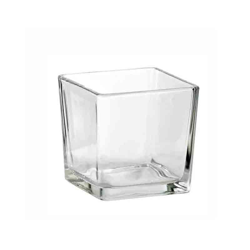 Vaso quadrato in vetro 10 x 10 x 10 cm CV-Q10*10AUTO