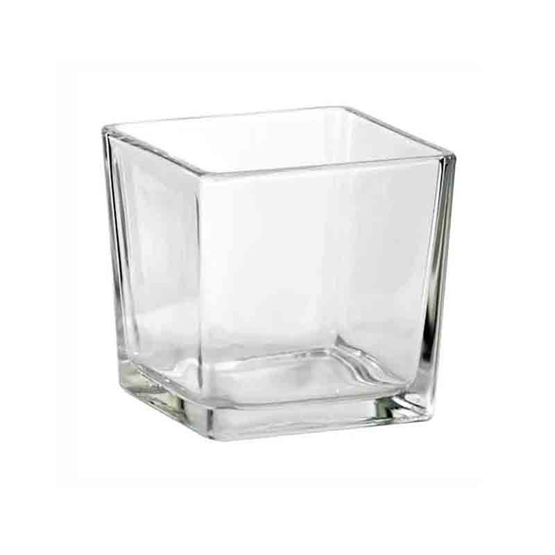 Vaso quadrato in vetro 12 x 12 x 12 cm CV-Q12*12AUTO