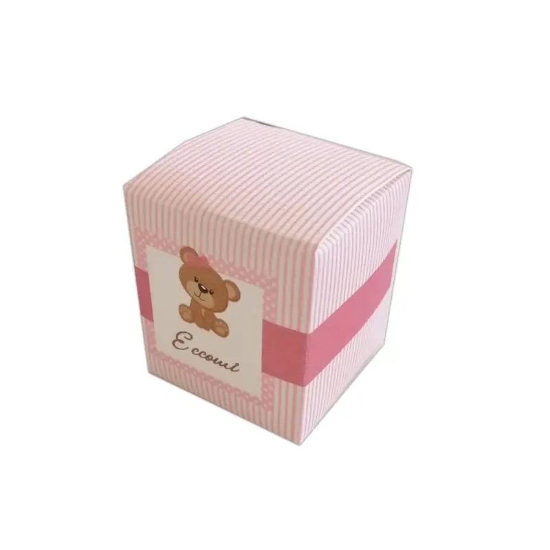 Scatolina portaconfetti Nascita Orsetta Rosa - 50 pz