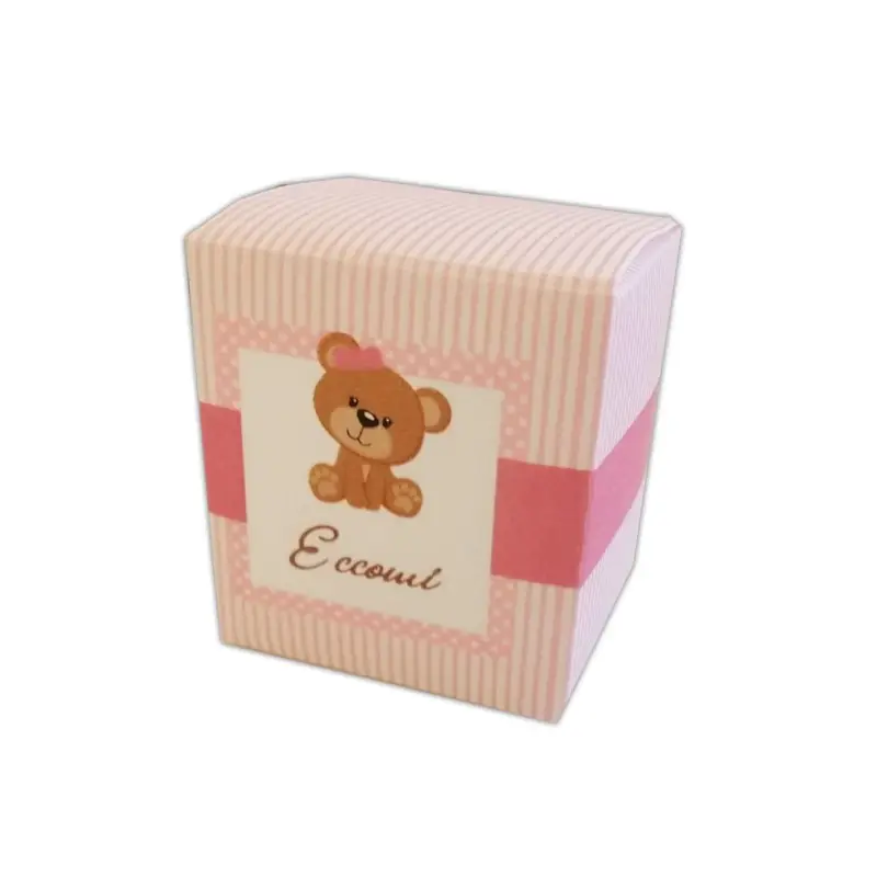 Scatolina portaconfetti Nascita Orsetta Rosa - 50 pz