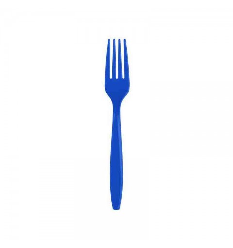 24 forchette in plastica riutilizzabile blu
