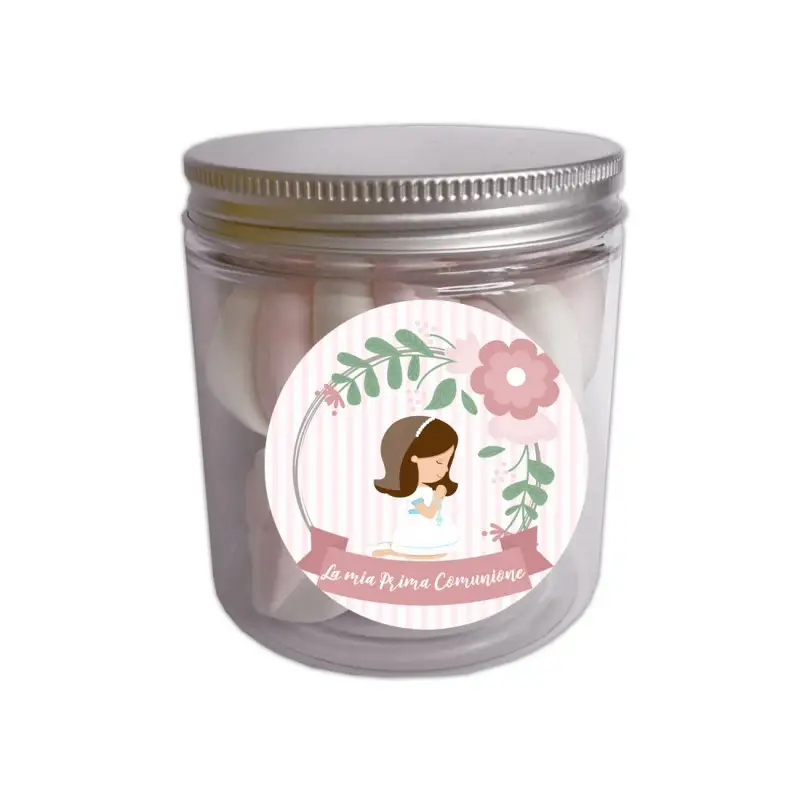 Marshmallow in barattolo per Prima Comunione Bambina 20pz