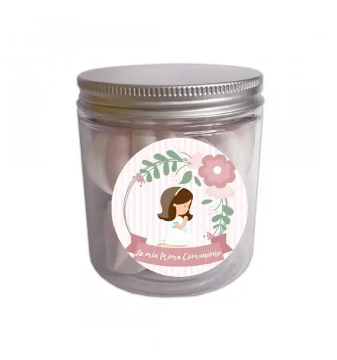 Marshmallow in barattolo per Prima Comunione Bambina 20pz
