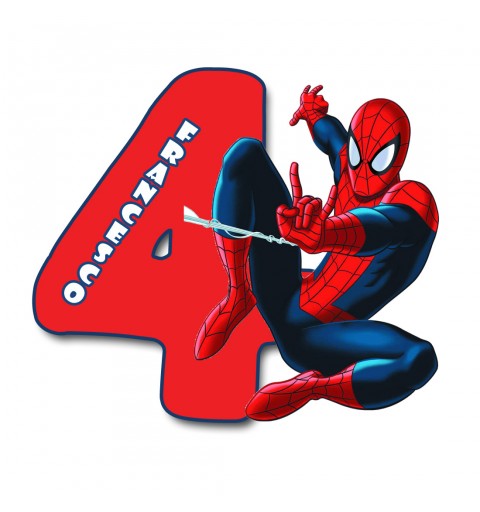 Sagoma in polistirolo Spiderman con Numero Personalizzabile