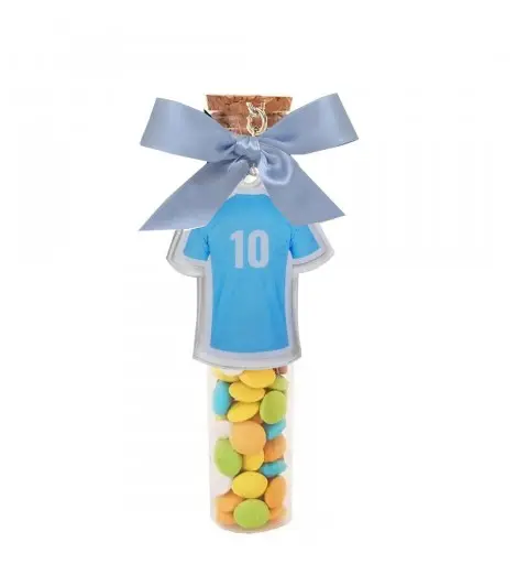 Bomboniere Napoli con portachiavi in plexiglass e provette in Vetro kit fai da te