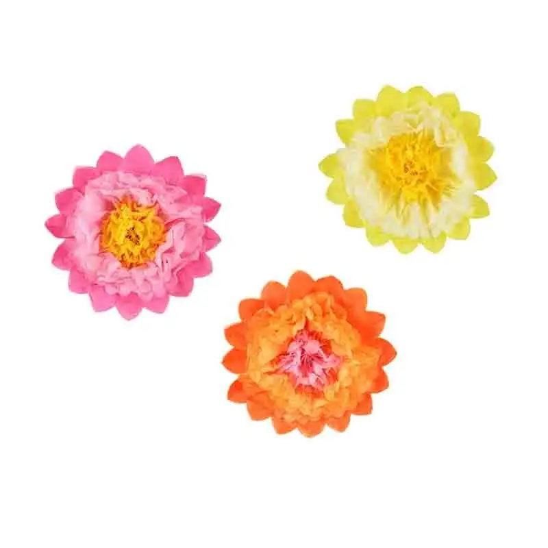 Decorazione in carta velina Fiori 35 cm mix di colori DB2