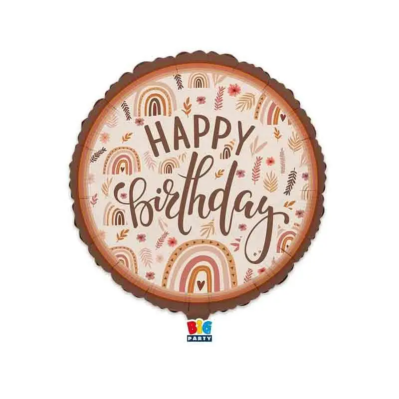 palloncino foil 18 45 cm Happy Birthday Boho 75602