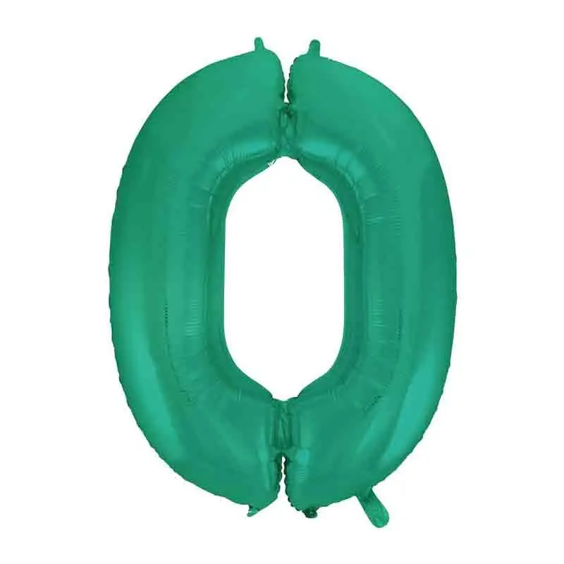 Palloncino foil numero 0 Satin Velvet Aquamarina Mega 101 cm C001247-01