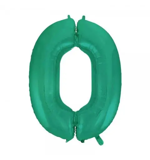 Palloncino foil numero 0 Satin Velvet Aquamarina Mega 101 cm C001247-01