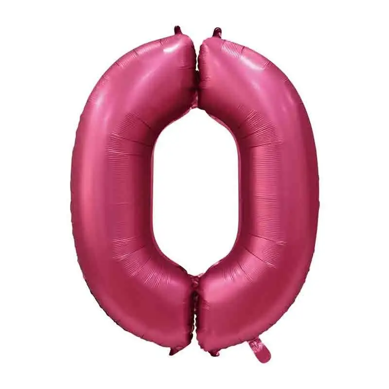 Palloncino foil numero 0 Satin velvet Pomegranate 101 cm 6579633-01 Velluto satinato Melograno